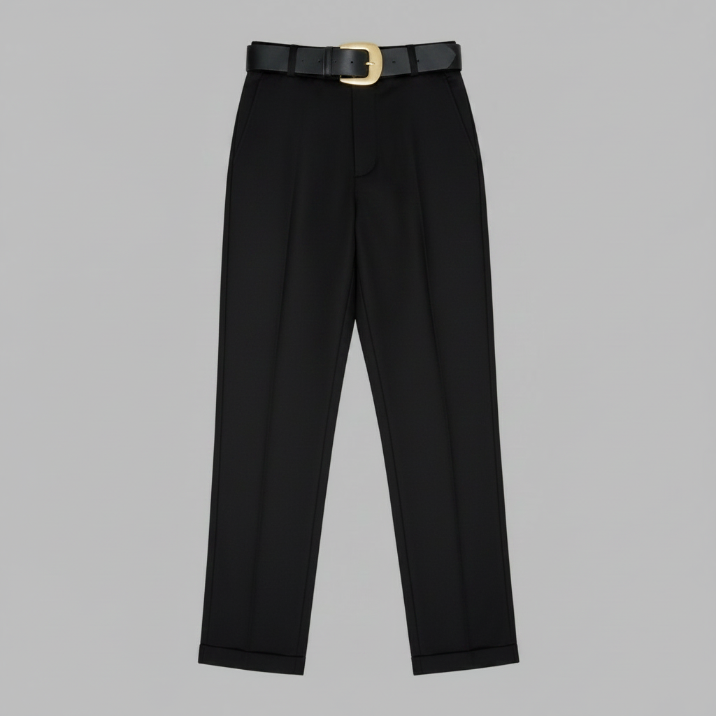 Elegant High Waist Women's Trousers | Office Wear