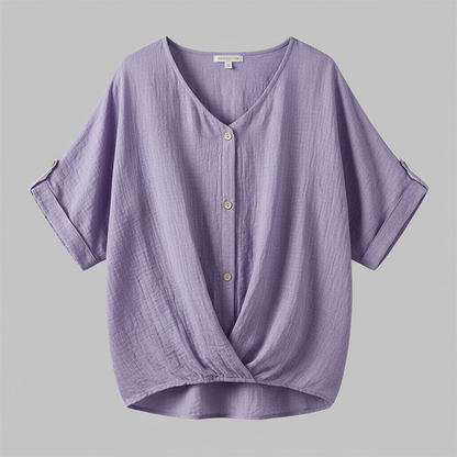 Elegant V-Neck Blouse | Women's Long Sleeve Top
