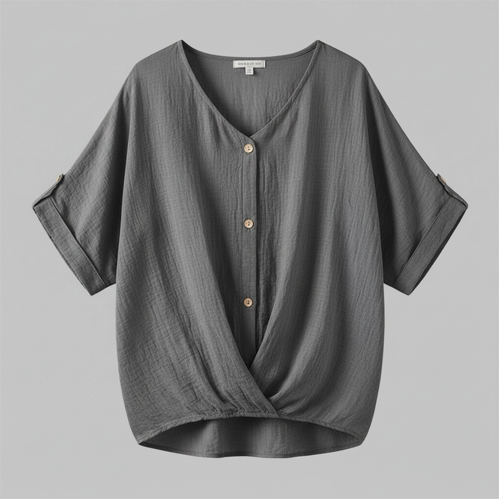 Elegant V-Neck Blouse | Women's Long Sleeve Top