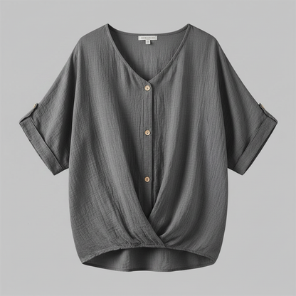 Elegant V-Neck Blouse | Women's Long Sleeve Top