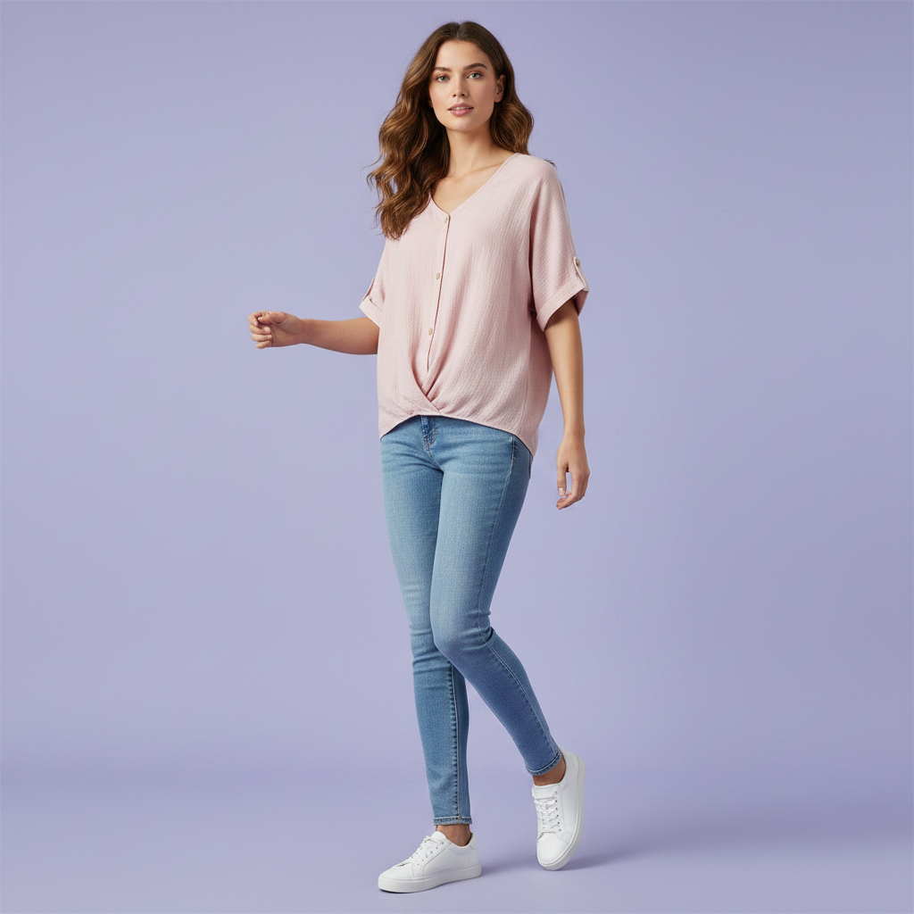 Elegant V-Neck Blouse | Women's Long Sleeve Top