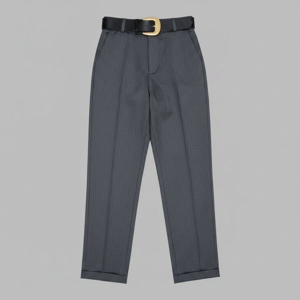 Elegant High Waist Women's Trousers | Office Wear