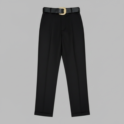 Elegant High Waist Women's Trousers | Office Wear